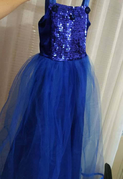 Нарядное платье, выпускное, бальное,синее,9-10