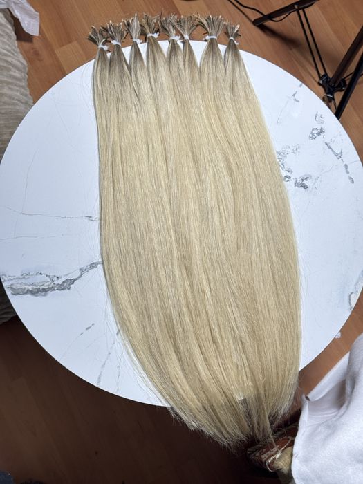 70 см / 210 г Б/у густий хвостик волосся для нарощування омбре блонд