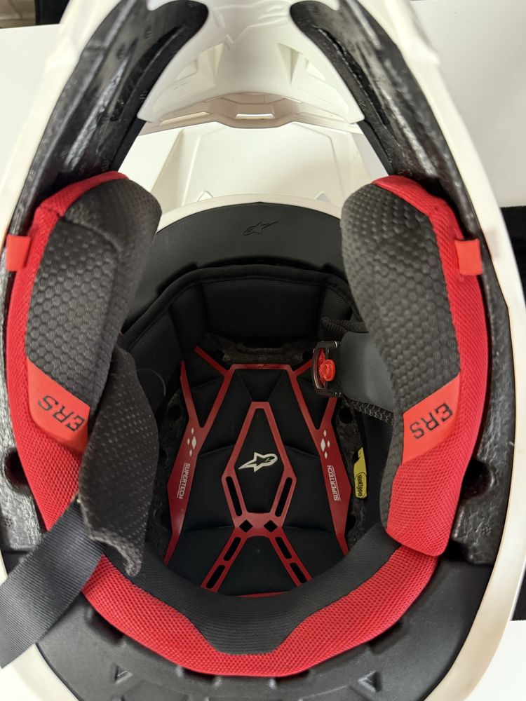 Kask motocrosowy alpinestars supertech s-m8 wraz z googlami leatt