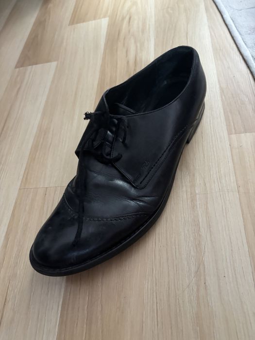 Męskie buty wizytowe skórzane na czarne pantofle r 43 Golfclub