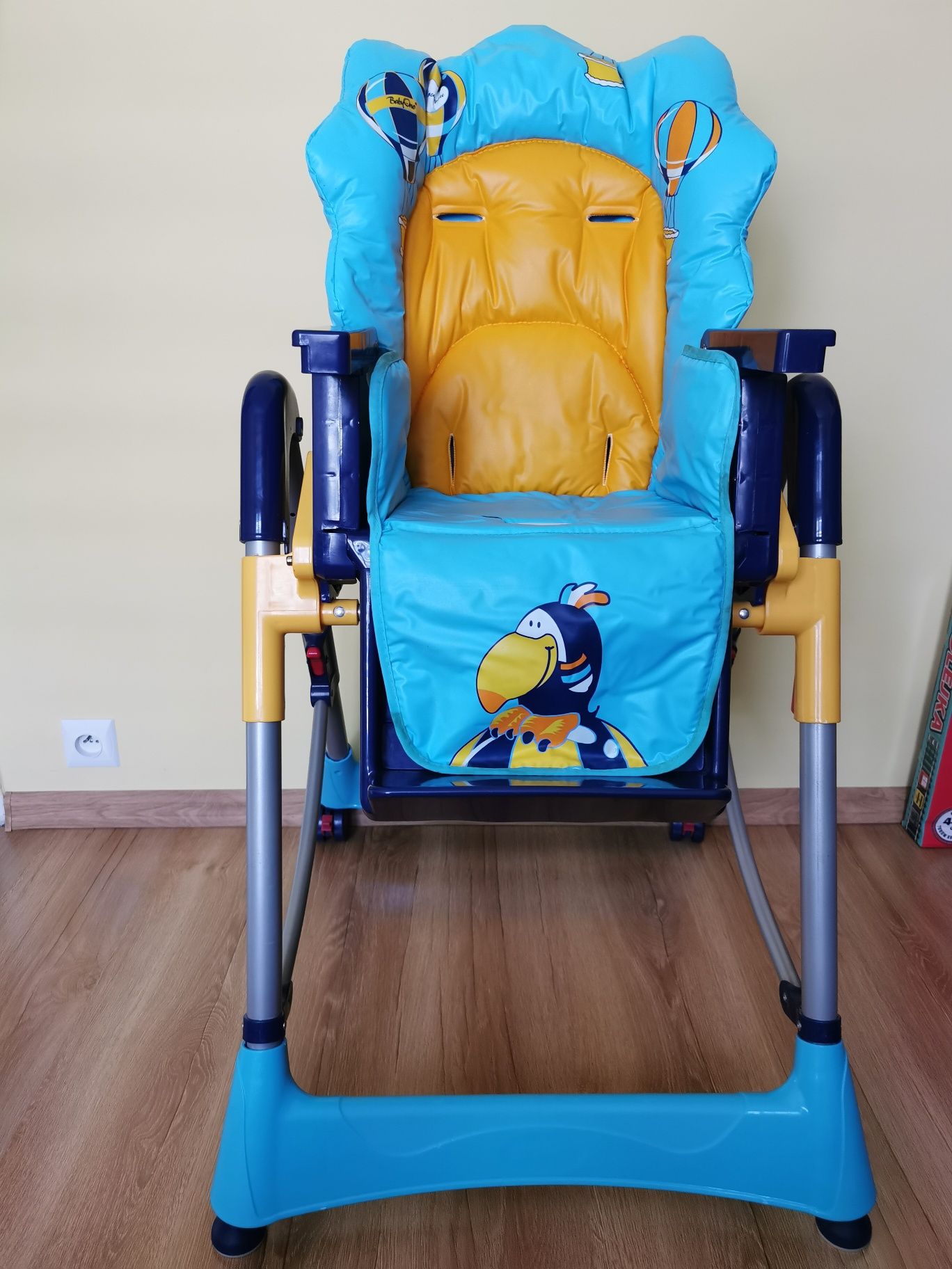 BabyOno krzesło do karmienia REGULOWANE wysokość pochyłość + 2 stoliki
