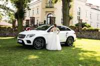 Mercedes GLE coupe biały piękne auto do ślubu