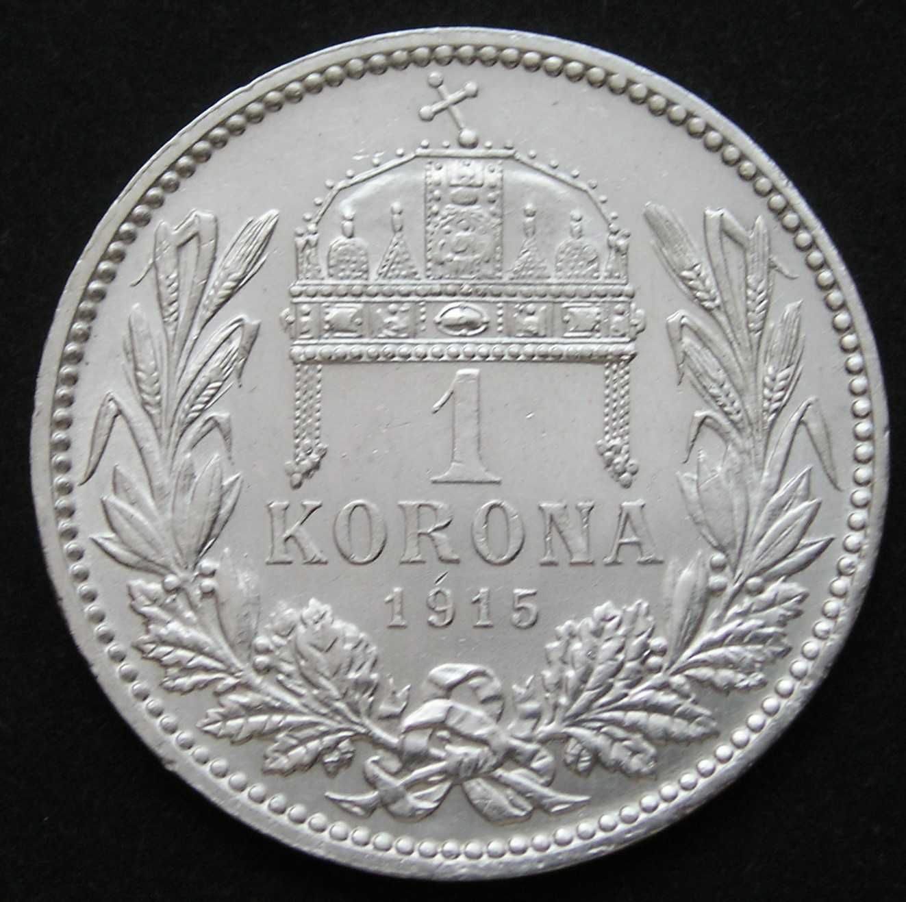 Austro-Węgry 1 korona 1915 - Jozsef Ferencz - srebro