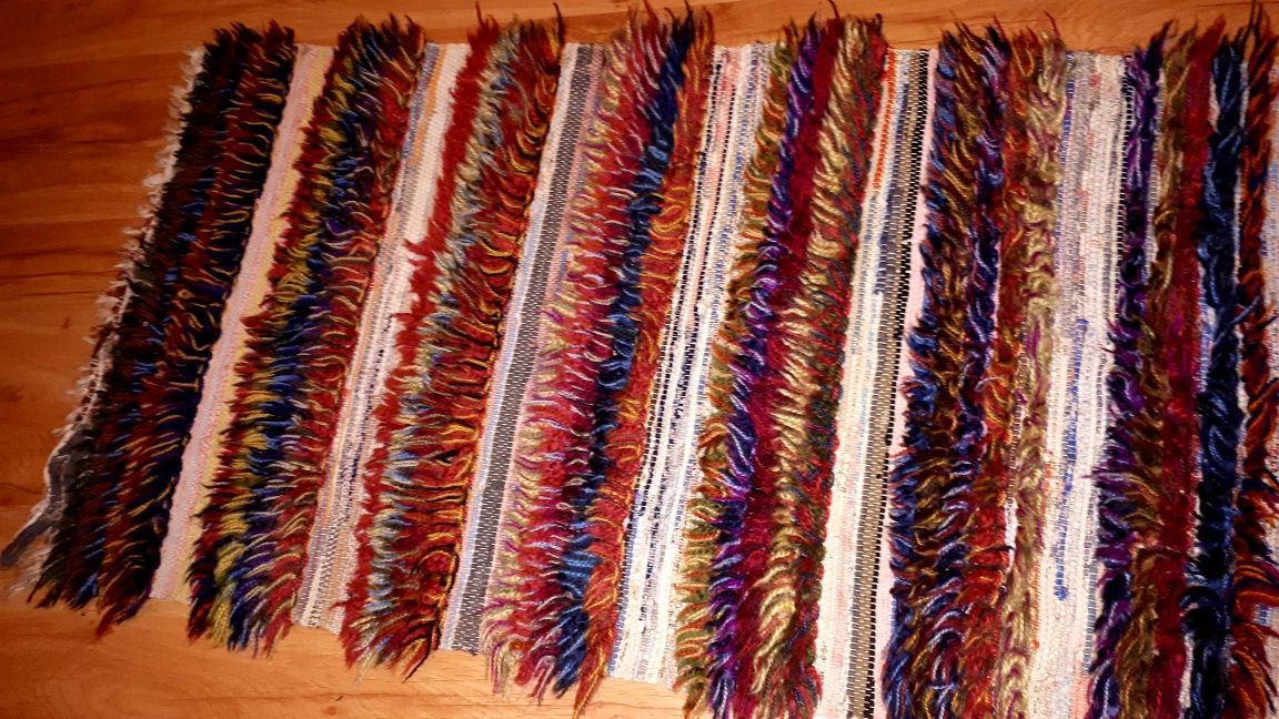 Dywanik chodnik sznurkowe kilim makata z czasów PRL vintage