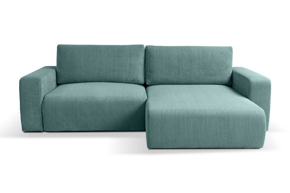 Stylowy narożnik GUSTO sztruks POSO – spanie + pojemnik na pościel