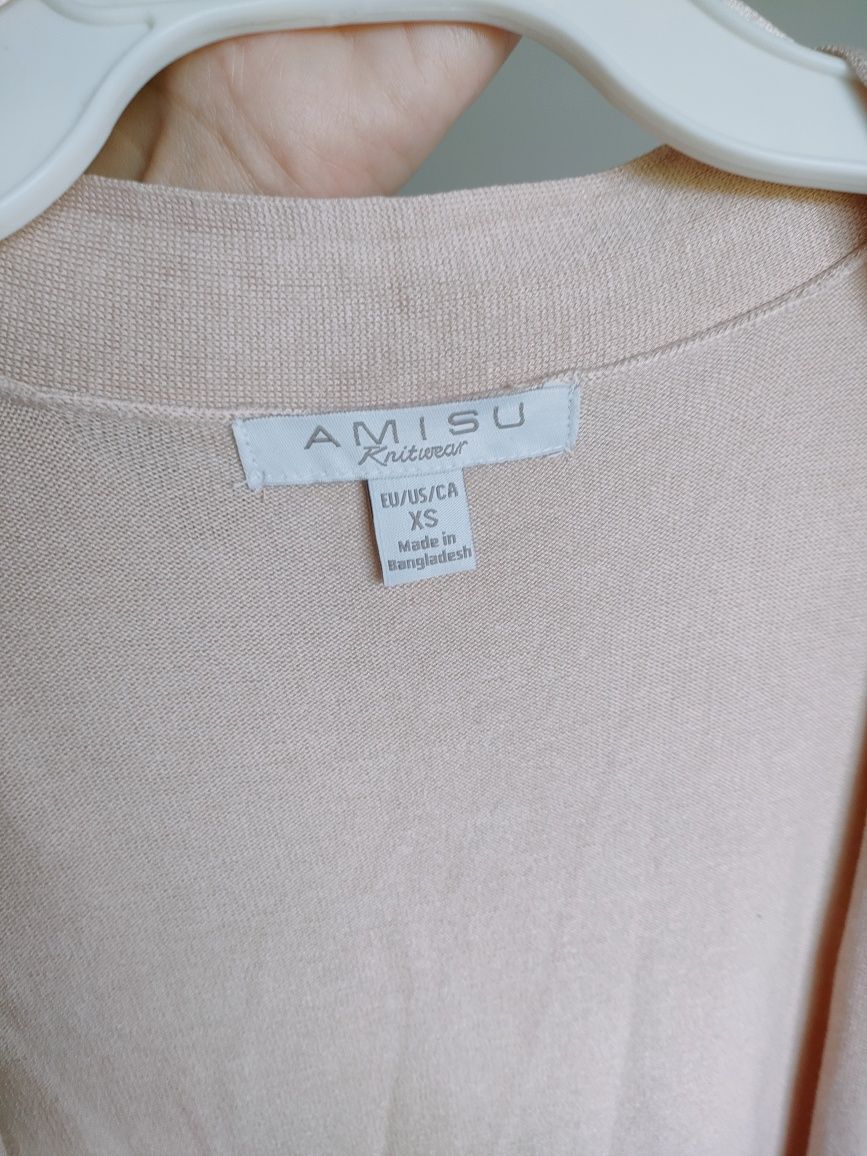 Sweter trencz długi New Yorker Amisu kremowy beżowy. Rozmiar XS (34).