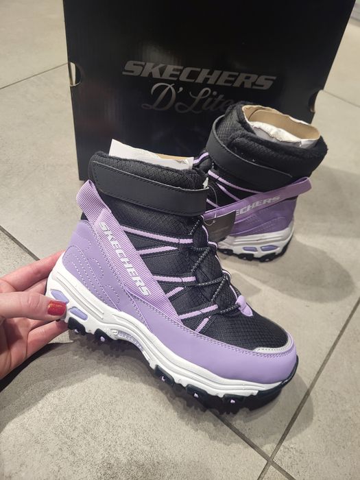 Черевики зимові на дівчинку Skechers теплі 664200L BKLV