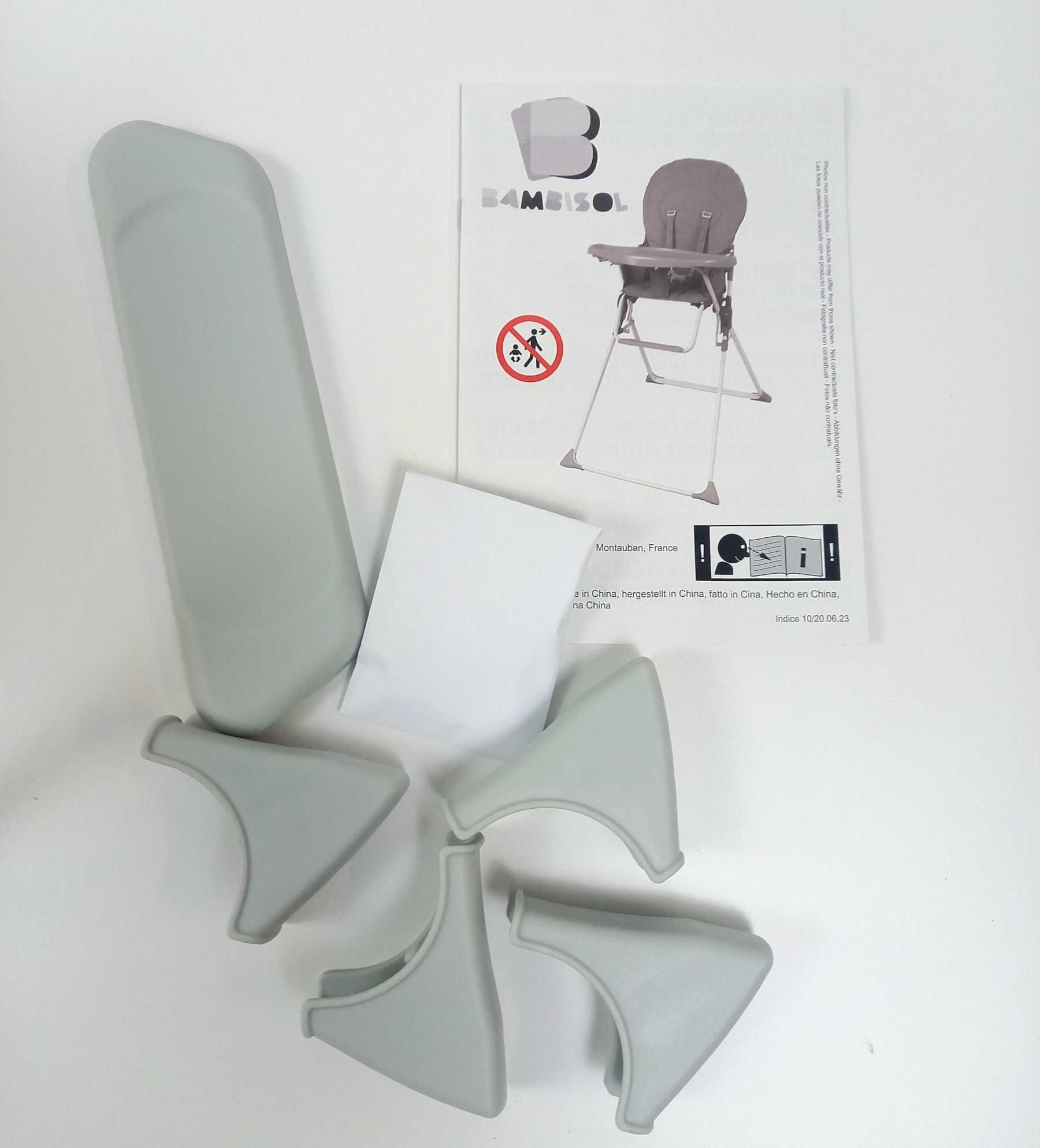 NOWE Krzesełko do karmienia Bambisol Gray składane kompaktowe