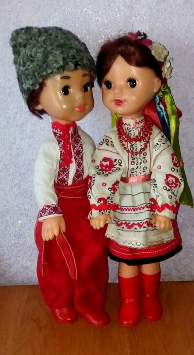 Кукла СССР. Украинка. Украинец. Паричковые. 37 см