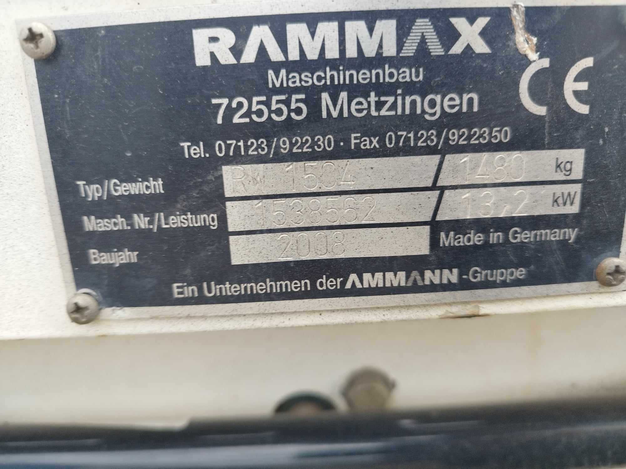 Walec okołkowany Rammax RW 1504 Silnik Hatz, 2007r. mało mth, 1480 kg