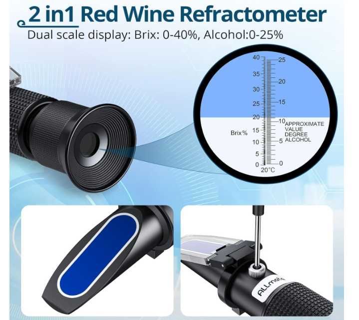 ALLmeter Refraktometr ręczny refraktometr Dual Skala