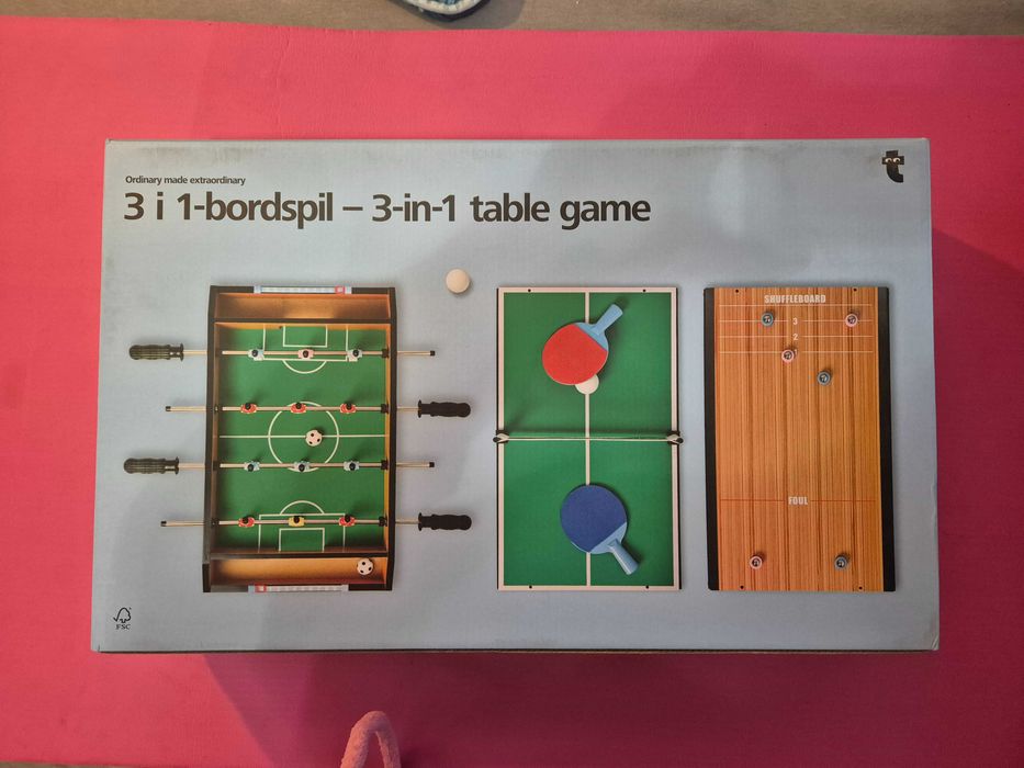 Gra stołowa 3w1 Piłka nożna Piłkarzyki, tenis stołowy i shuffleboard