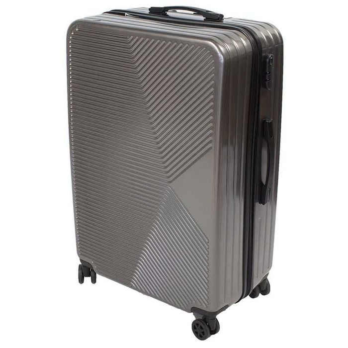 Walizki podróżne twarde na kółkach CIEMNY SZARY KOMPLET 5szt H23087DG