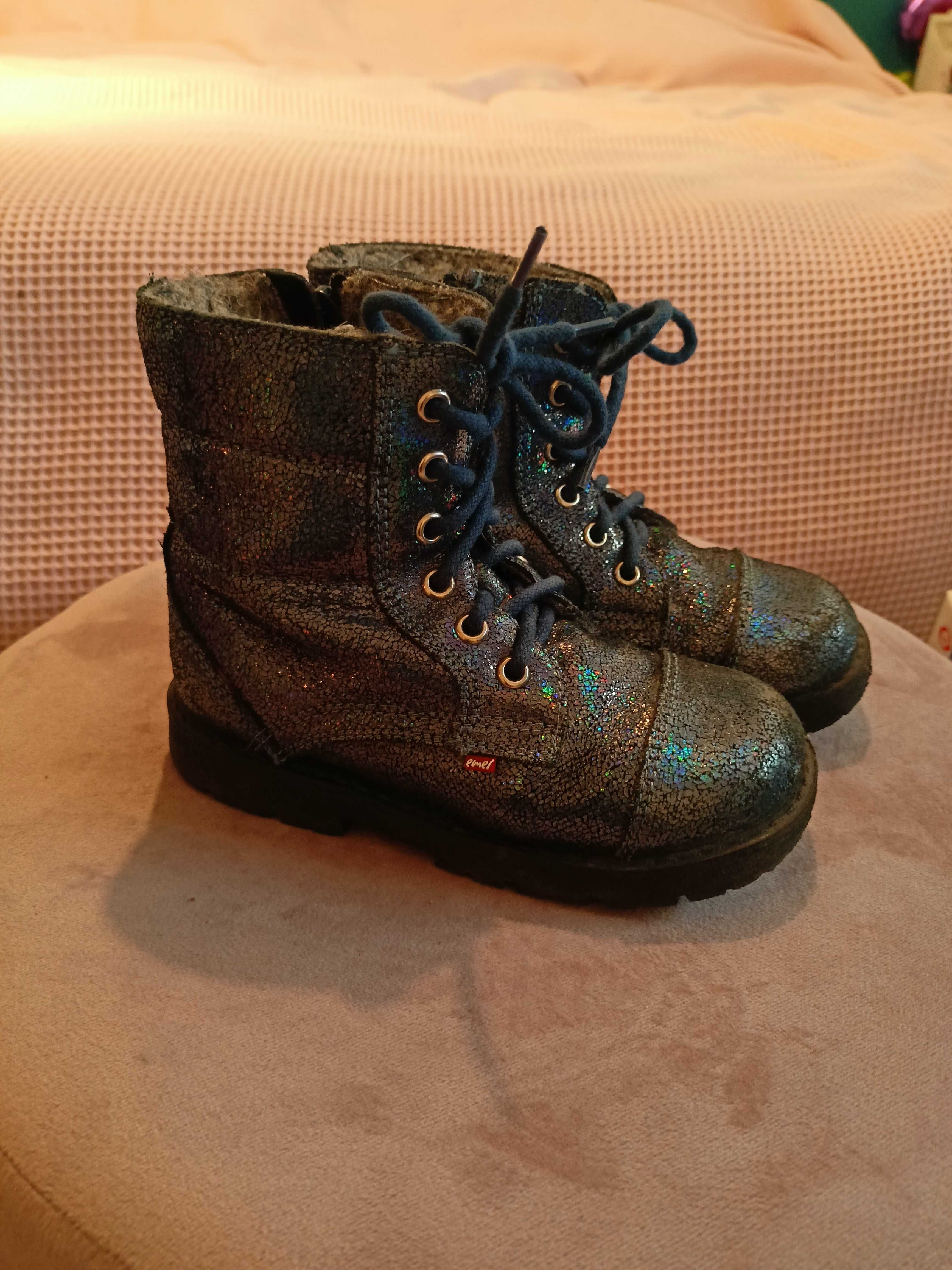 Buty zimowe Emel Granatowe Błyszczące (rozmiar 25)