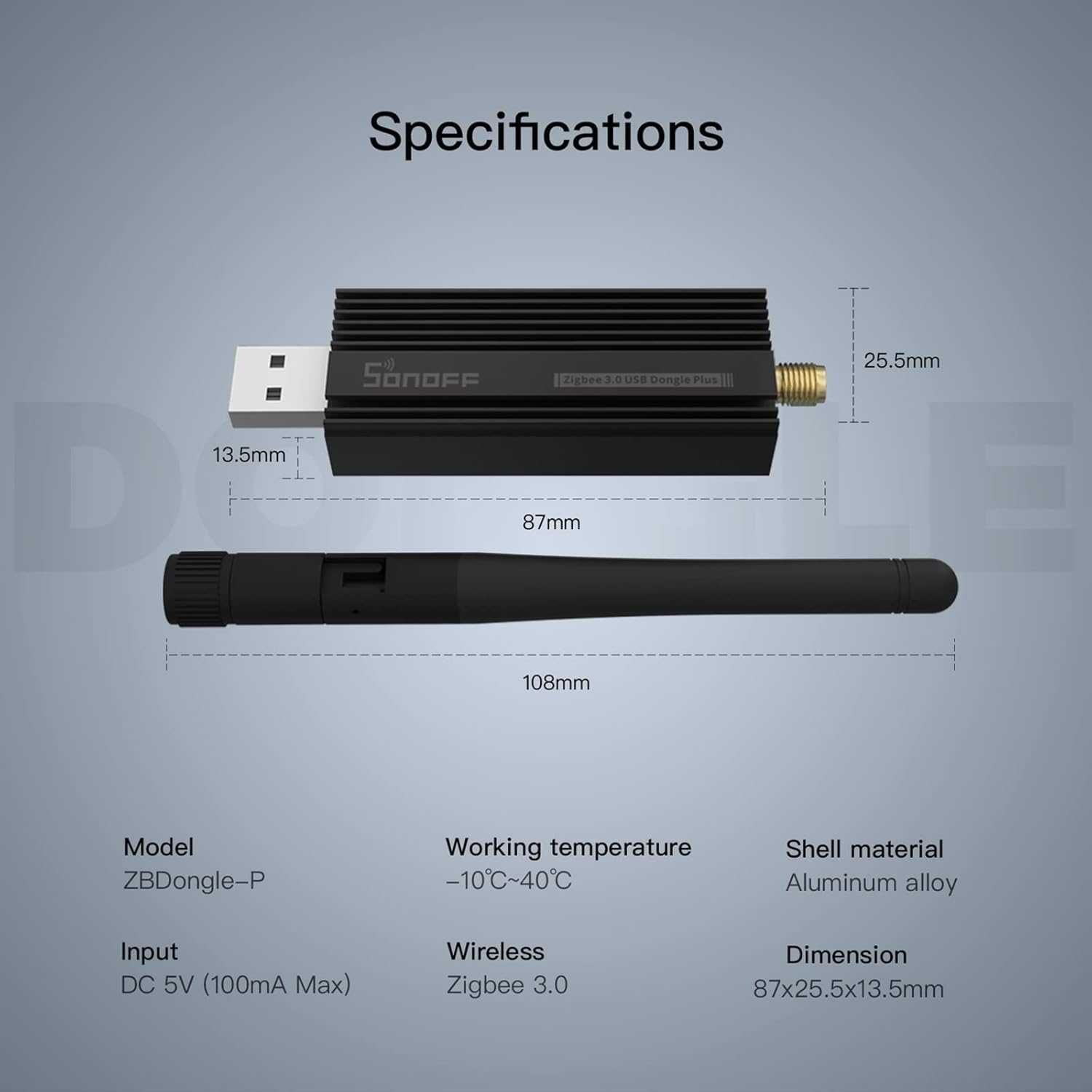 SONOFF Dongle USB Zigbee plus 3.0 SMA interfejs anteny zewnętrznej