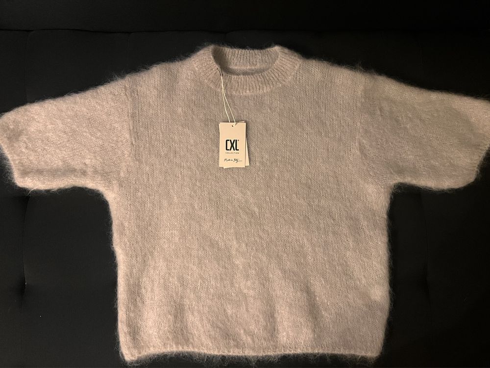 Sweter z krótkim rękawem  moher moherowy uni