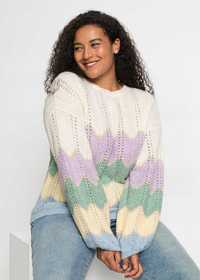 B.P.C sweter kolorowy damski we wzory 40/42.