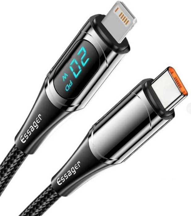 Кабель Essager LED Digital Display USB Type C x Lightnining PD 20