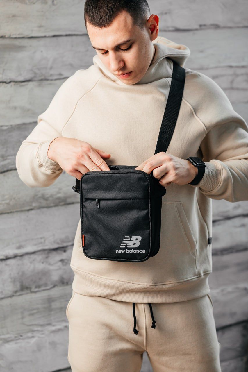 Повседневная мужская сумка через плечо New Balance, черная барсетка