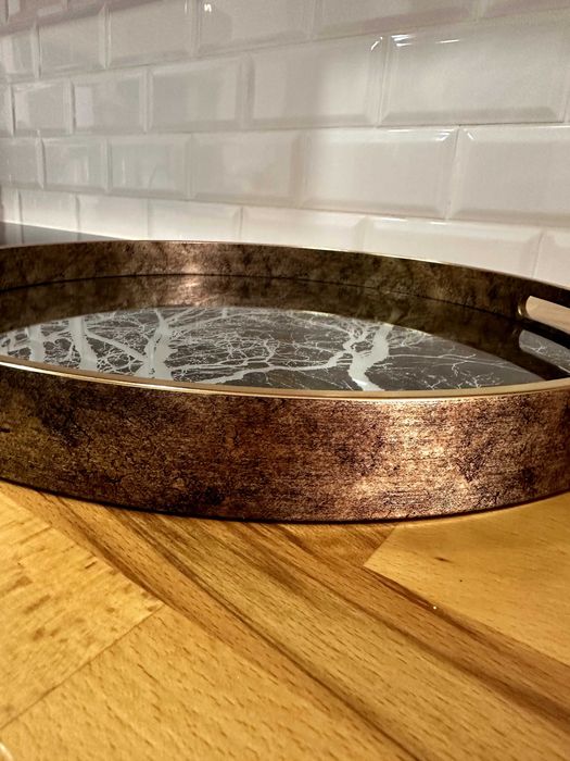 Tabuleiro / bandeja decorativa redonda 45 cm