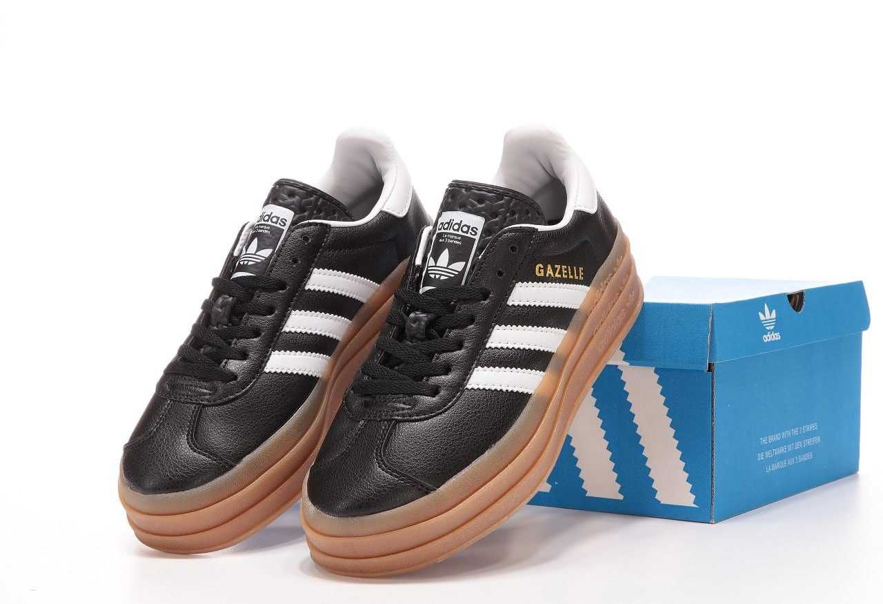 Женские кожаные кроссовки Adidas Gazelle Bold Platform адидас газель