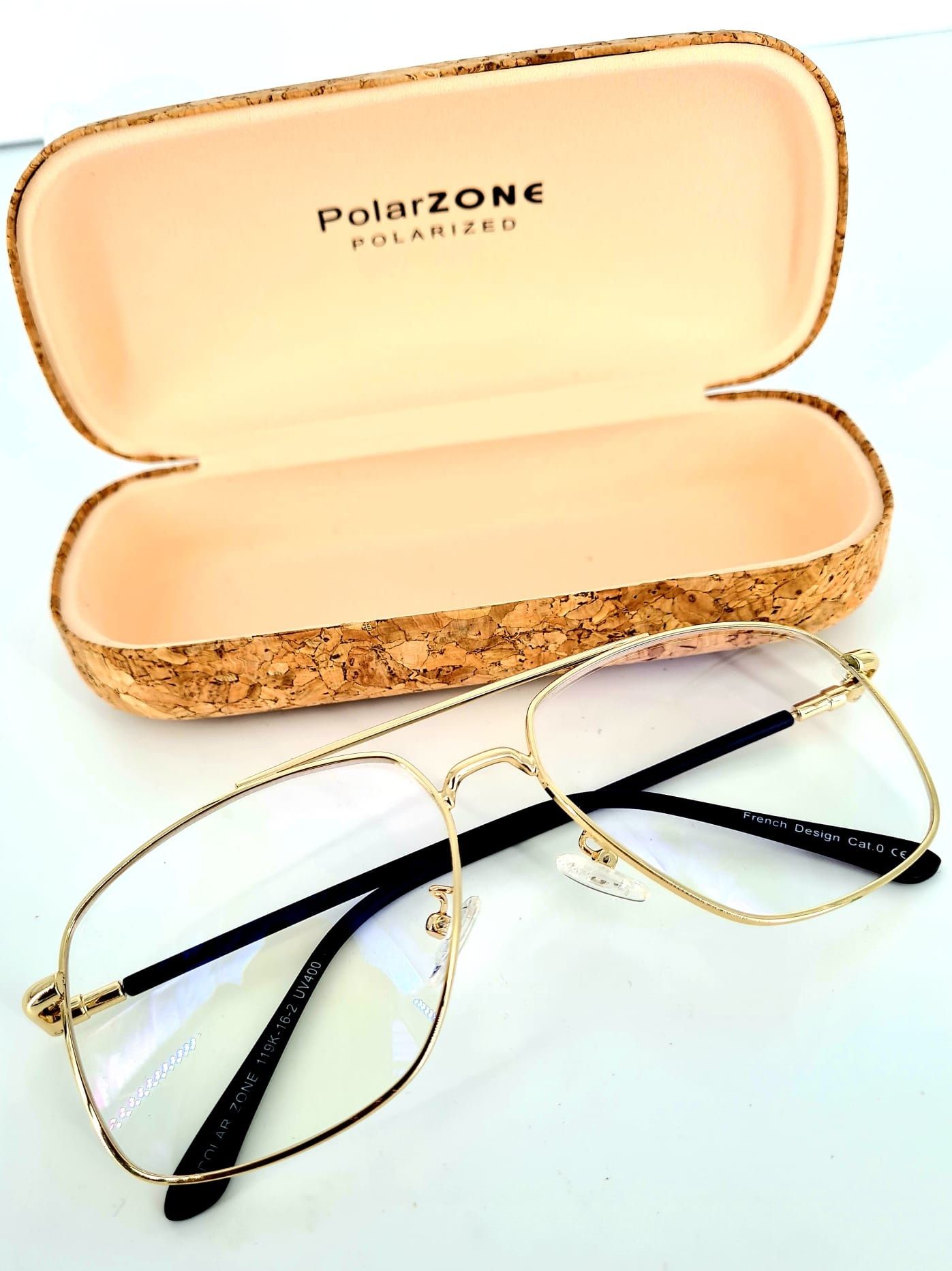 Okulary Polarzone damskie okulary do komputera zerówki nowe złote