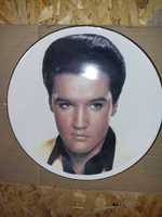 Stary vintage talerz malowany z wizerunkiem Elvis  Presley 1989