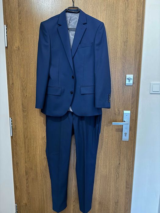 Garnitur granatowy studniówka Recman, rozmiar ok. 166-168cm Slim wełna