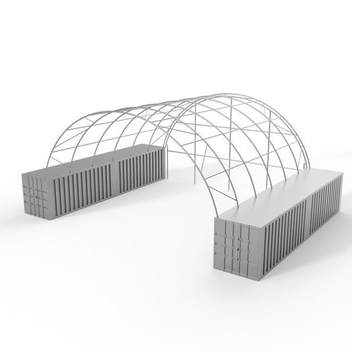 Zadaszenie kontenerowe 12x24m Całoroczna ochrona PVC 750g/m2