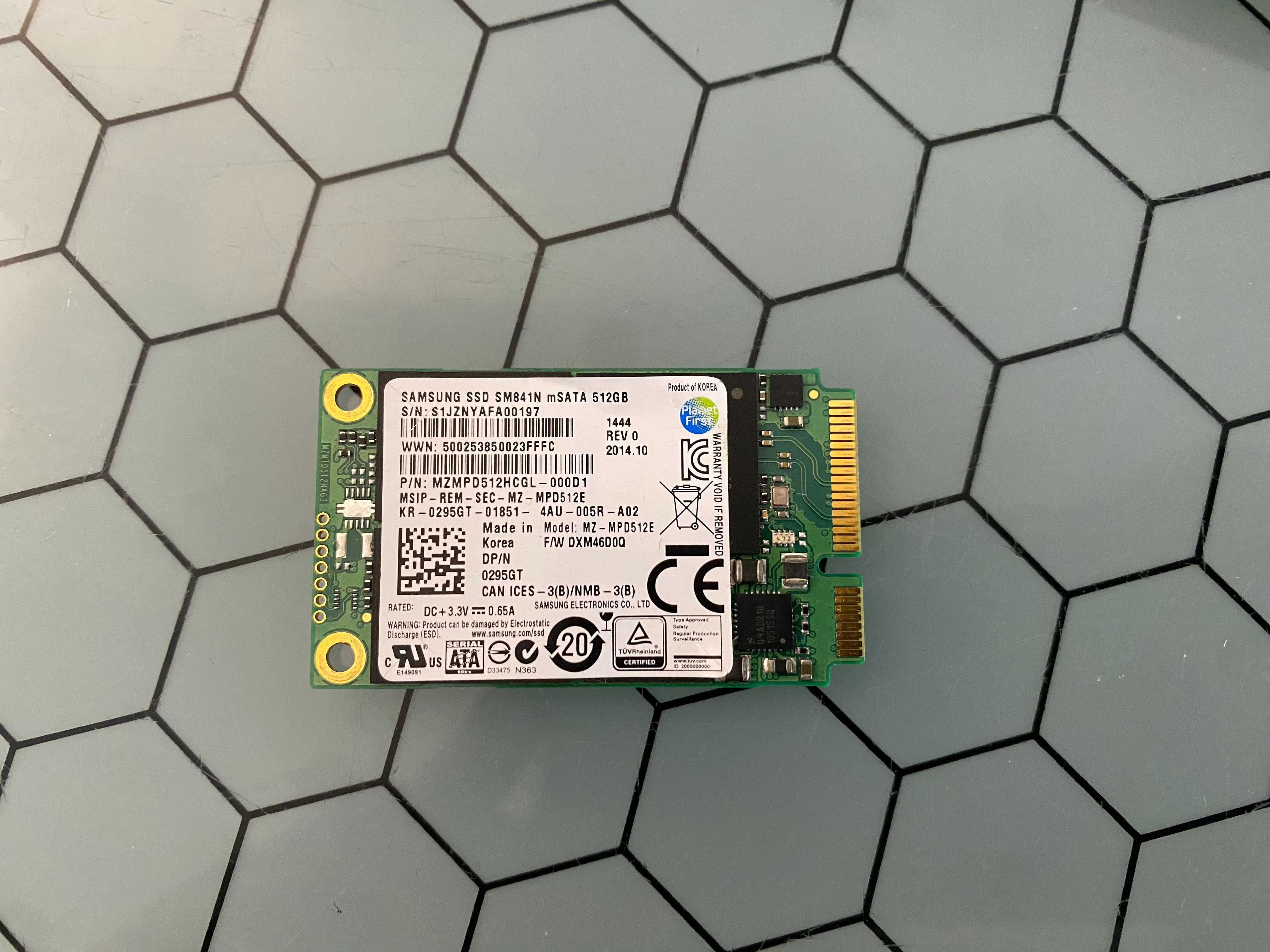 SSD Samsung SM841N mSATA 512GB w obudowie USB 3.0 - w świetnym stanie!
