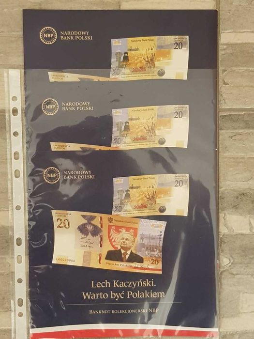 20 zł Lech Kaczyński Warto być Polakiem 3 szt numer po numerze !