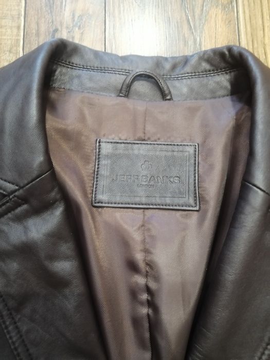 Мужской кожаный пиджак XXL