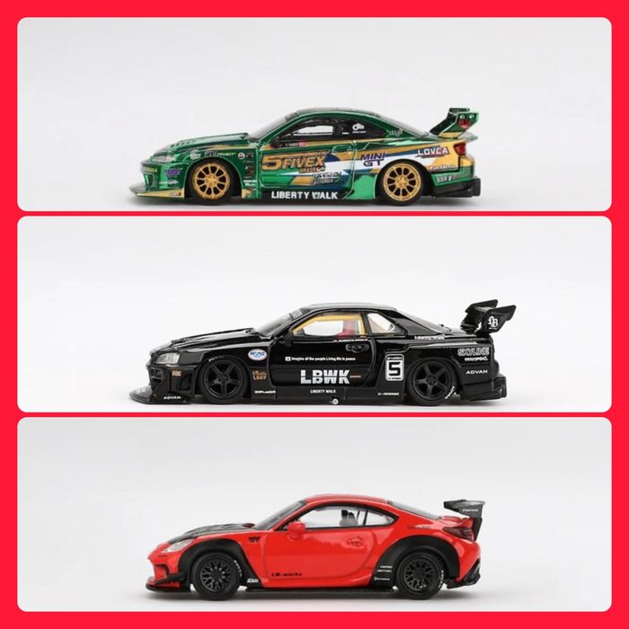 Моделі MiniGT Mercedes, BMW, Nissan, Porsche в масштабі 1/64