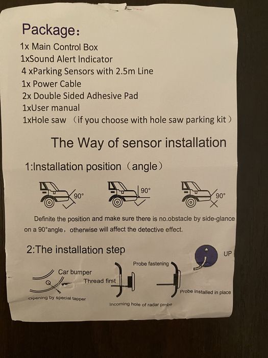 Czujnik parkowania w kolorze czerwonym