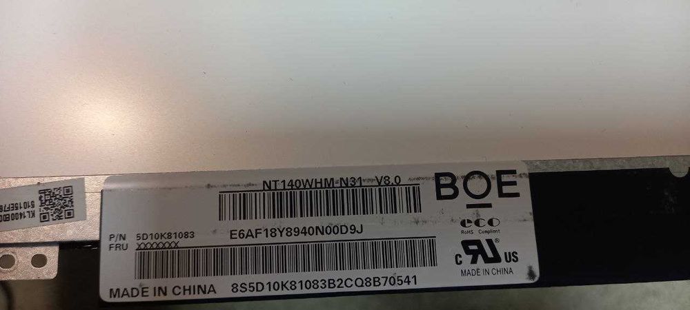Б.в. Матрица 14.0" Slim  1366*768, 30Pin, BOE NT140WHM-N31