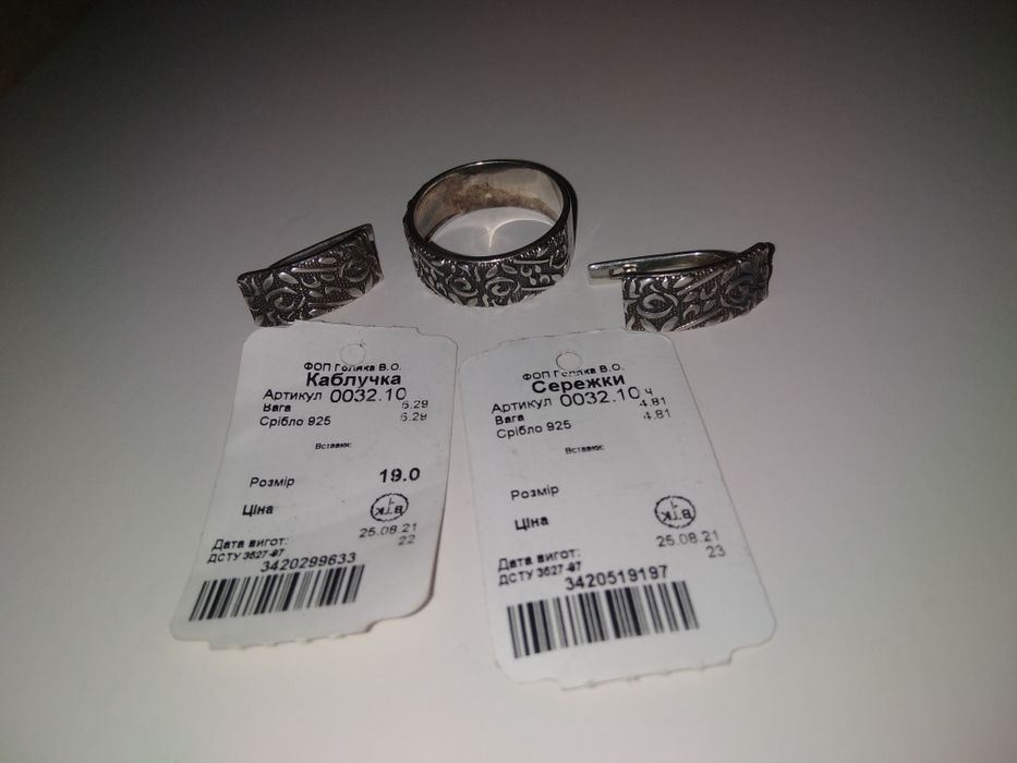 Серебро. Серебряные украшения, наборы.