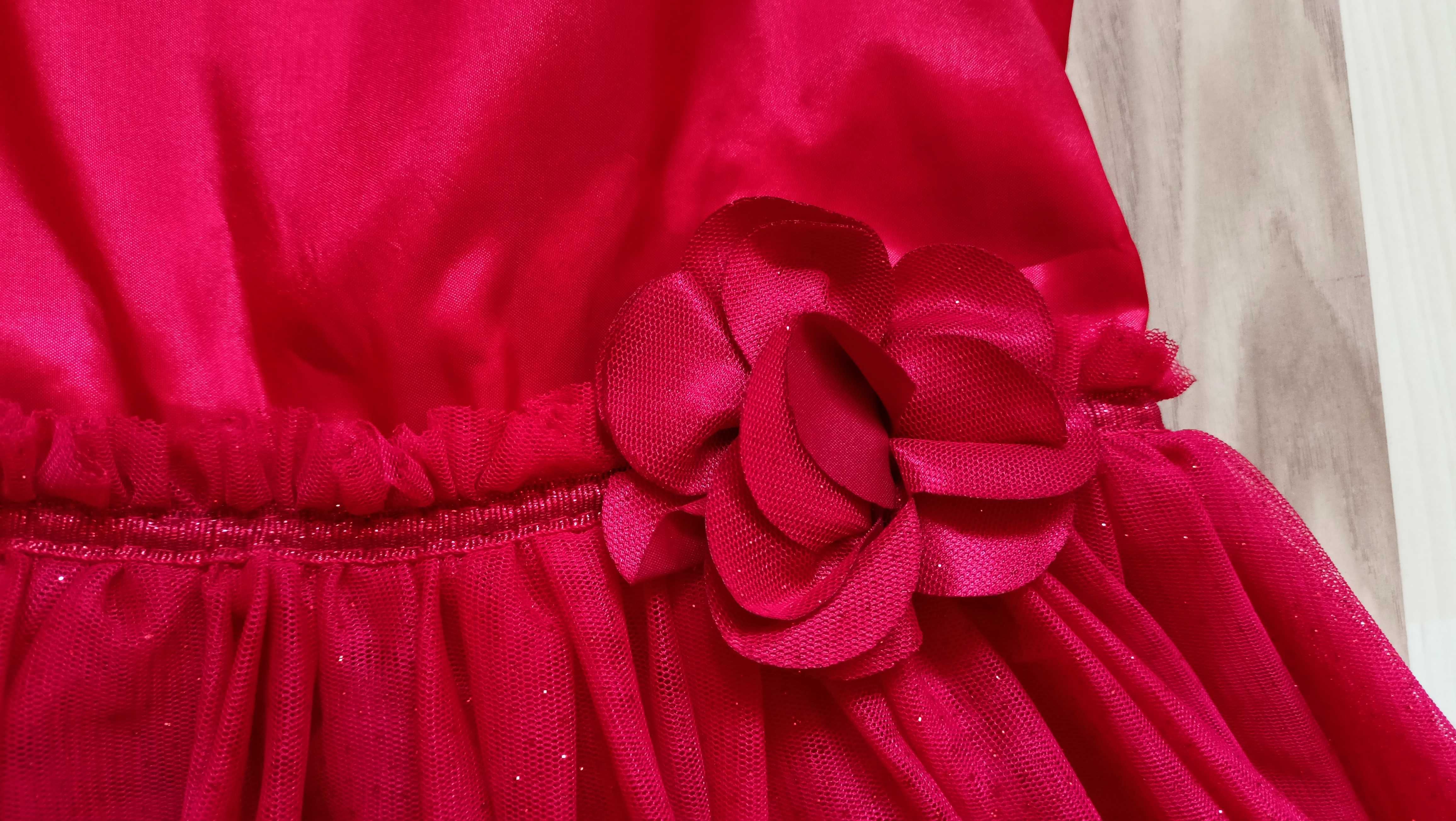 czerwona tiulowa sukienka h and a 128/134