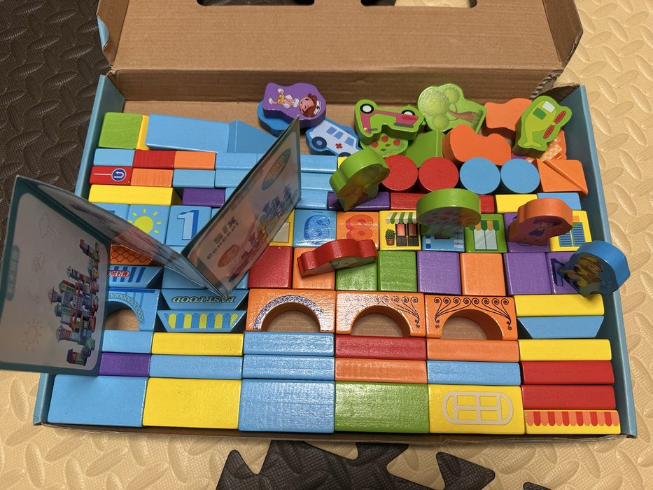 Конструктор деревяний блоки urban traffic blocks 100шт 36+