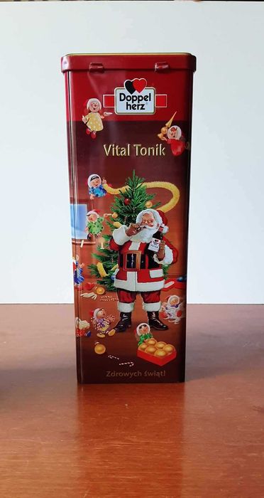 Metalowa puszka otwierana pudełko świąteczne z Mikołajem Doppel Herz