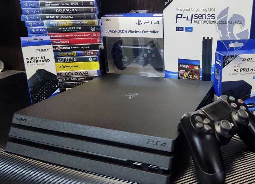 PlayStation 4 PRO 1 TB Б/В + 15 ІГОР, 8 МІСЯЦІВ Гарантії (Игротека)