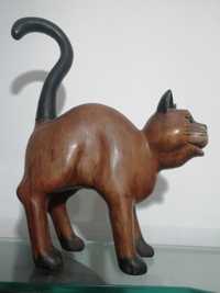 Gato - Grande escultura em madeira