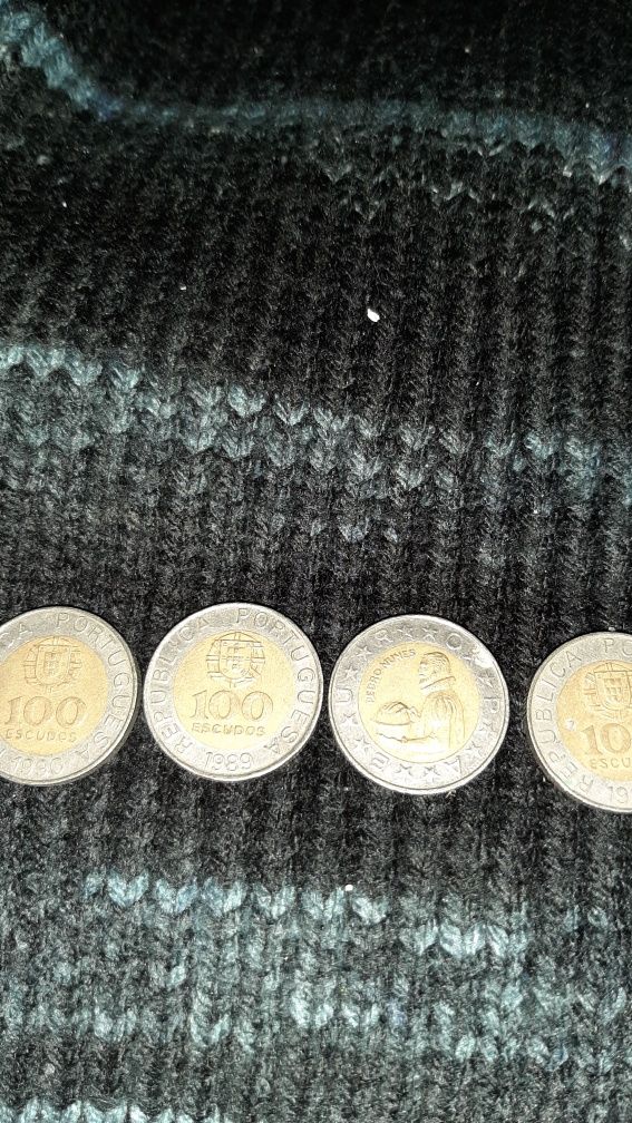 7 moedas de 100 escudos
