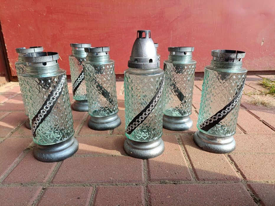 Znicze komplet 8 sztuk zestaw.