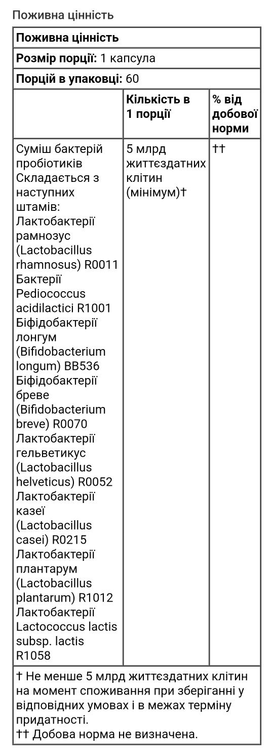 Jarrow пробіотик пробиотик dophilus probiotic 60 капсул