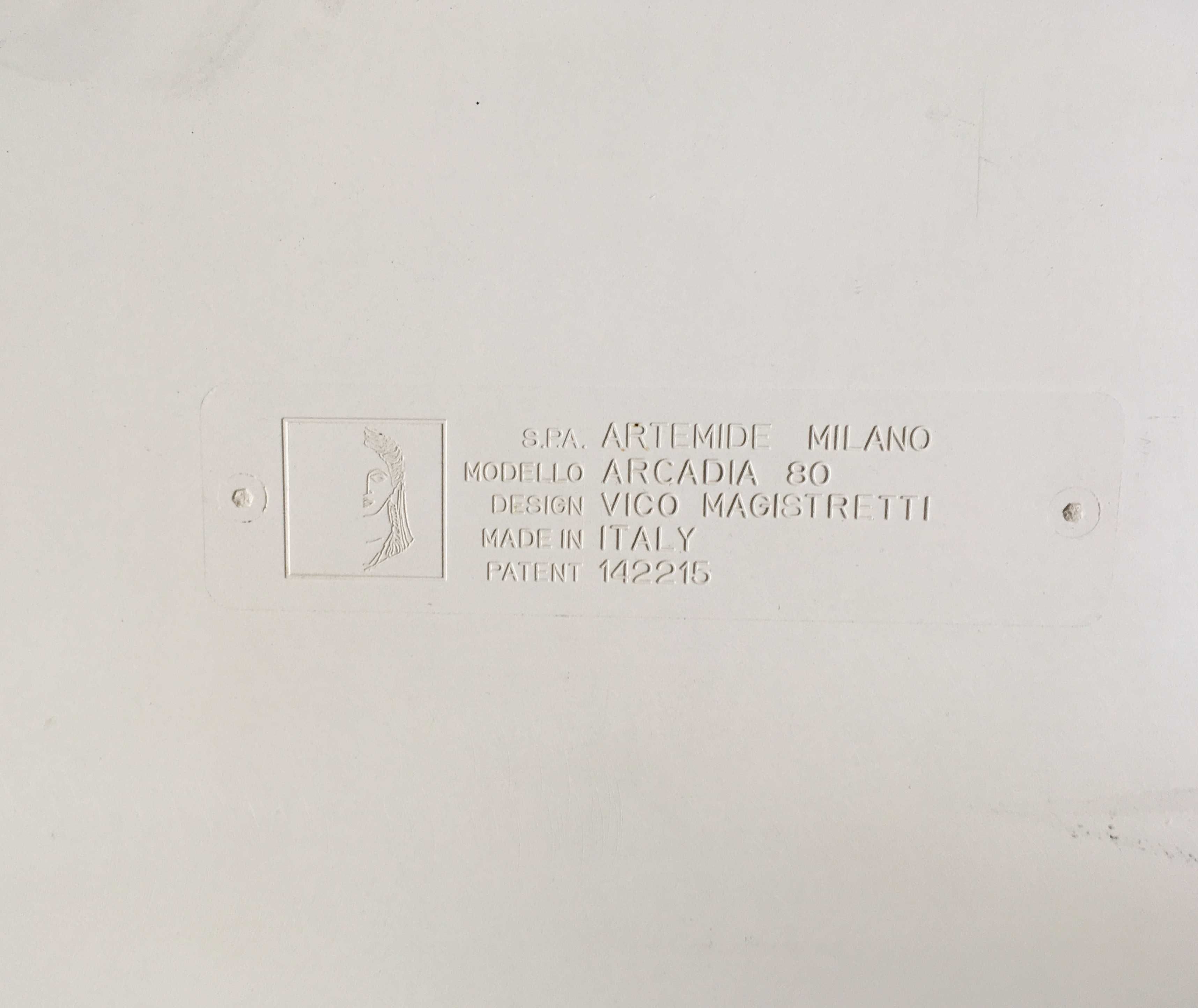 Artemide stolik Arcadia space age Vico Magistretti lata 70 vintage