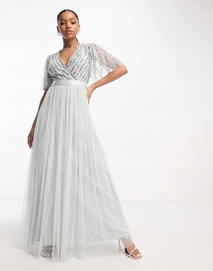 Maya Bridesmaid balowa sukienka maxi z cekinami M/L wartość 800zł NOWA