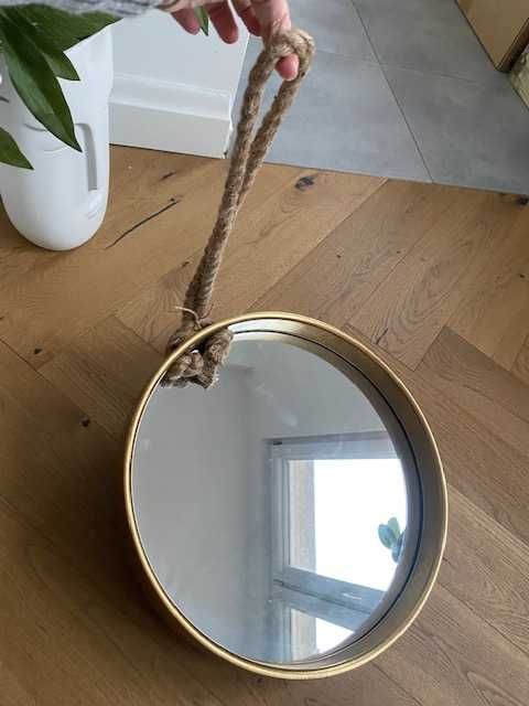 Lustro wiszące rama stare złoto średnica 40 cm NOWE Tk Maxx