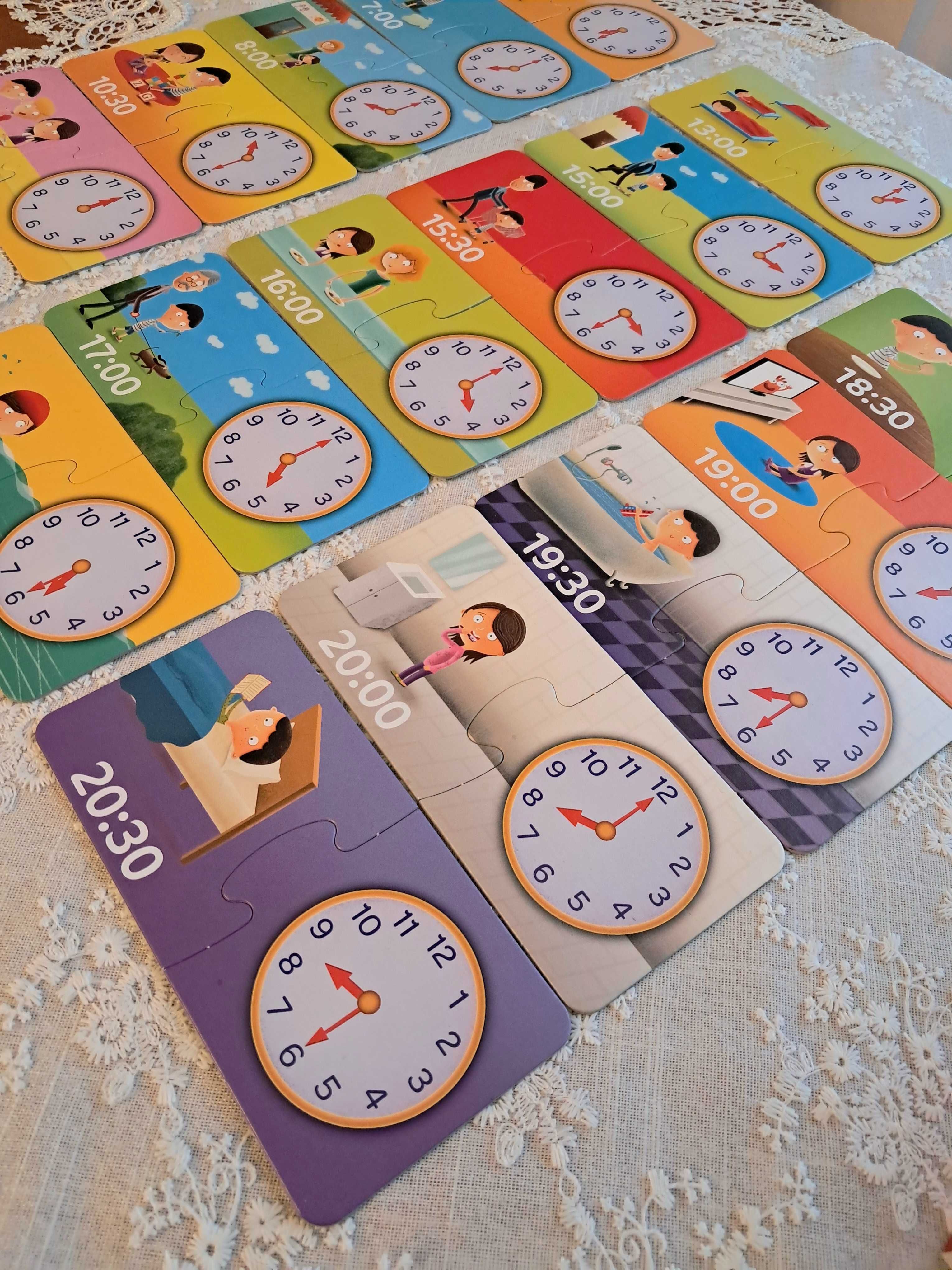 Gra edukacyjna zegar, puzzle, układanka.