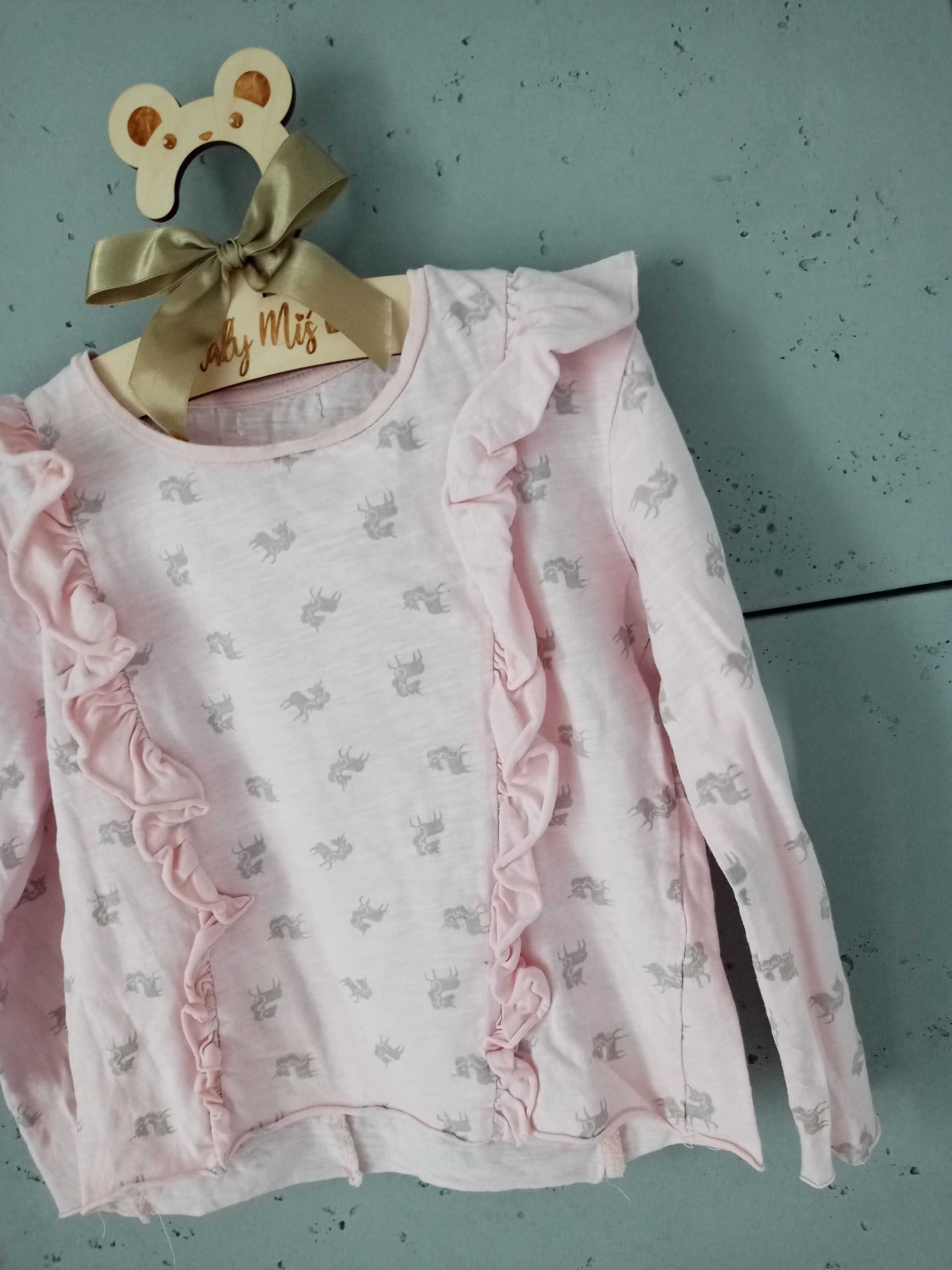 Piżama (góra) bluzka dla dziewczynki z falbankami r.98