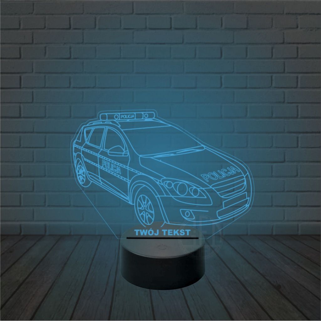 Lampka nocna prezent LED imię grawer POLICJA auto